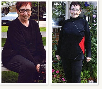 Jean before and after losing 50 pounds