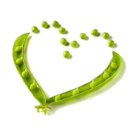 peas shaped into a heart