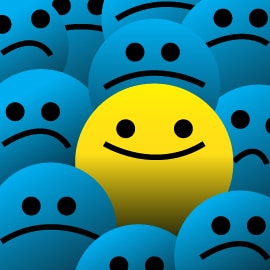 happy face in sad faces graphic