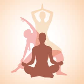 graphic of person doing yoga and meditating