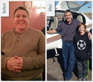 Travis before and after losing over 100 pounds