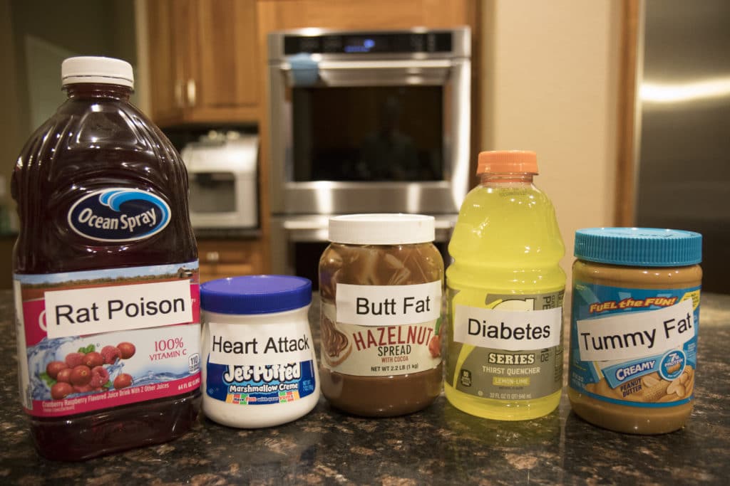 funny labels like butt fat on foods