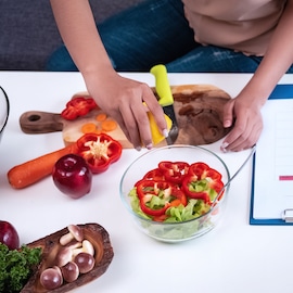 person preparing healthy food