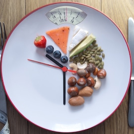 plate of food looks like scale and clock