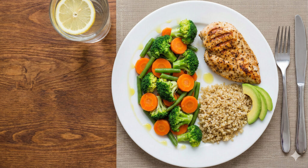 Healthy plate of food image